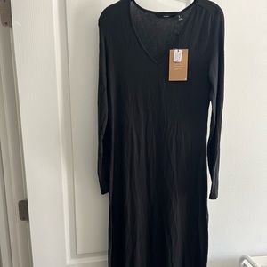 Vero Moda Maxi V Neck Black Dress SZ S